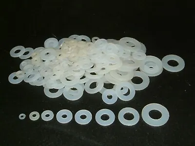 M2M2.5M3M4M5M6M7M8M10 & M12 Nylon Flat Plastic Washers • £15.79