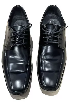 Marc Anthony Dress Shoes Mens Size 10 M Black Faux Leather Oxford Derby • $18