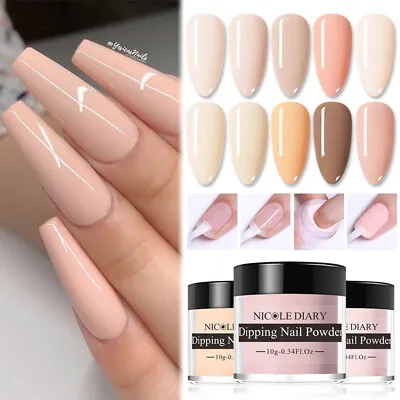 NICOLE DIARY Nail Dipping Powder Acrylic Glitter French Nail Powder Natural Dry • $2.51