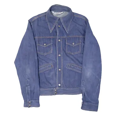 Vintage Mens Denim Jacket Blue 90s S • £23.99