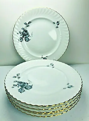 Kaiser Silver Dawn Salad Plates SET Of 6 Dessert Germany Blue Black Roses  8  • $89.99