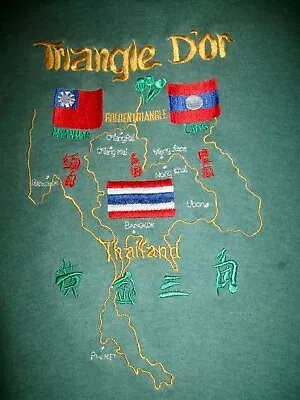 Vntg GOLDEN TRIANGLE Unisex Green T-Shirt Myanmar  Laos Thailand Men Sz M - LG • $20.99