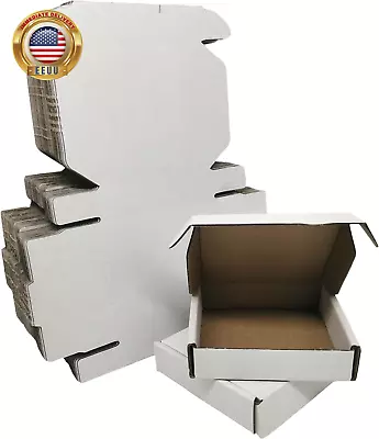 4X4X1 Inch Small Shipping Box Mailers White Corrugated Cardboard Packaging Stor • $20.64