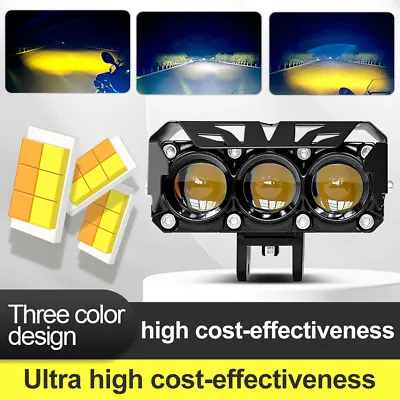 2x LED Motorcycle Spot Lights Auxiliary Headlight Driving Fog Lamp Yellow White • $27.76