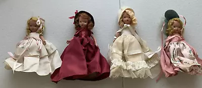 Lot Of 4 Vintage Nancy Ann Storybook Dolls Bisque Frozen Legs-one With Name Tag • $17.99