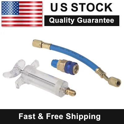 A/C Oil And Dye Injector W/ R134A Snap Quick Coupler R134a 1/4 SAE Fast Shipping • $12.51