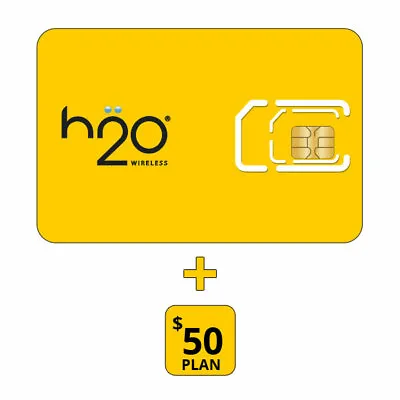 H2O $50 Unlimited Plan + Sim Card + First Month • $38.99