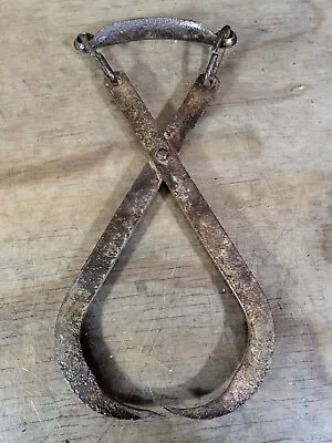 Antique 13” Wrought Iron Ice Block  Carrier Tongs Farm Vintage • $14.95
