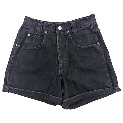 BWB Womens Black High Waist Denim Shorts W26 • £6