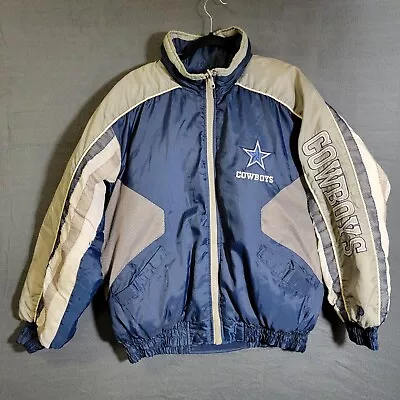 Vintage Dallas Cowboys Jacket XL Pro Player Reversible Coat NFL • $34.87