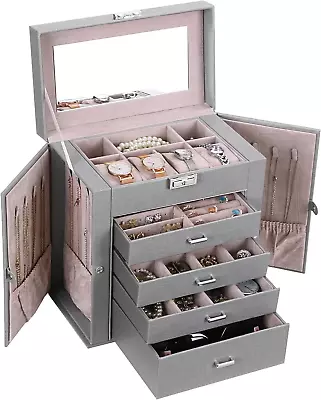 Jewelry Box For Women With Removable Drawers Large Jewelry Box Organiz • $48.72