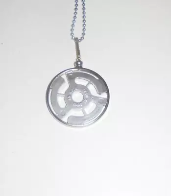 45 Vinyl Record Silver Color Spindle Insert Pendent Chain Rock Concert Vintage X • $18.89