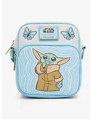 Loungefly Star Wars The Mandalorian Grogu With Macarons Crossbody Bag Purse NEW • $53