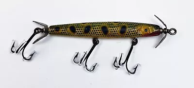 Tough Florida Fishing Tackle Barracuda Skinny Cuda Lure Frog Scale C 1940s • $9.99