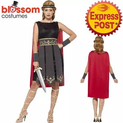 CA168 Roman Warrior Gladiator Medieval Spartan Women Fancy Dress Up Hero Costume • $42.70