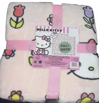 RARE Hello Kitty Pink & White Spring Time Or EASTER Blanket/throw Full/Queen NWT • $54.99