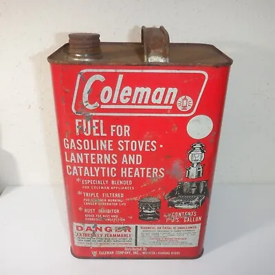 Vtg Coleman Lantern Fuel Can Red Metal Tin • $8
