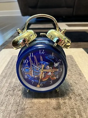 Vintage Disneyland Resort Mickey Mouse Fantasia Blue Alarm Clock Tested & Works • $14.97