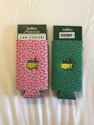 PINK & GREEN Masters 2 Pack Can Coolers Beer Tall Koozie Augusta Cooler 2024 • $34.99
