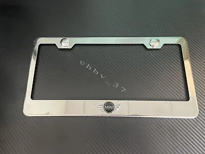 1x (silver/black) MINI 3D Emblem STAINLESS STEEL License Plate Frame RUST FREE • $23.74