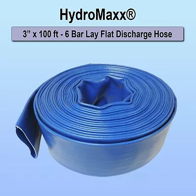 3  X 100' - 6 Bar - Agricultural Grade PVC LayFlat Hose Discharge Or Backwash  • $149.95