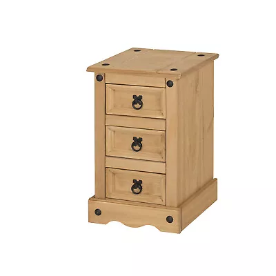 £40.99 • Buy Corona Bedside Cabinet 3 Drawer Table Chest Solid Pine By Mercers Furniture®