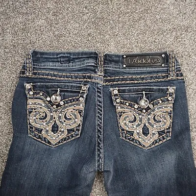 LA Idol Jeans Women Sz 5 28x28 Bling Embellished Rhinestone Sparkle Butt USA • $24.99