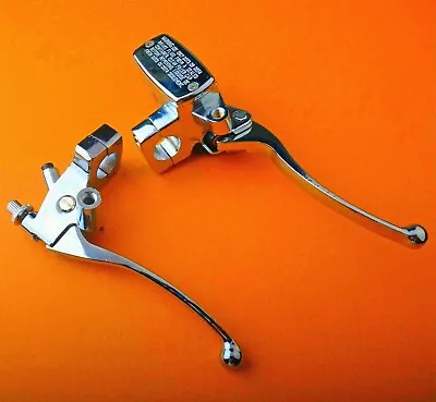 1  Motorcycle Handlebar Hydraulic Brake Master Cylinder & Clutch Lever Chrome • $24.89