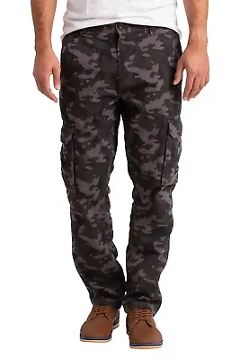 Mens Army Cargo Combat Work Trouser Military Camo Casual Cotton Regular-Fit Pant • $19.68