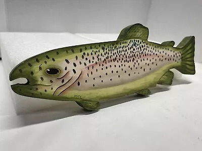 Vintage Wooden Fish Wall Plaque Decor With Hook Size 4.5” Wide By 14” Long • $16.15