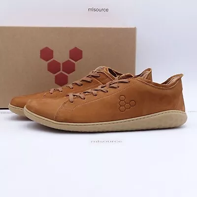 Vivobarefoot Men's Geo Court III Minimalist Leather Sneakers 301056-09 Tan • $124.95