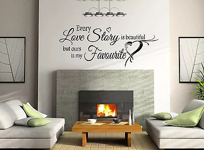 Love Story Art Wall Quote Stickers Wall Decals Living Room/Bedroom. • £5.99