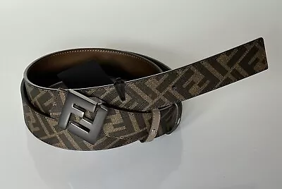 NWT $630 Fendi FF Calf Leather Tartufo/Black&Brown Reversible Belt 105/42 7C0468 • $314.99