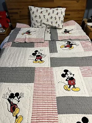 Pottery Barn Kids Mickey Mouse Quilted Bedding Full/Queen • $324.99