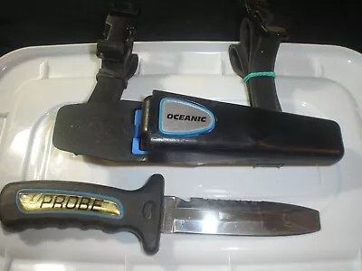 Vintage Oceanic Probe Blunt Tip Dive Knife Stainless Scuba Diver Snorkel • $21.99