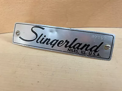 SLINGERLAND BADGE Plate Logo Emblem Part 70s 80s Vtg Large Orchestral Percussion • $35