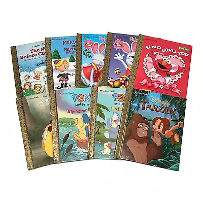 Golden Books - Lot Of 9 - Disney Tarzan Snow White Poky Elmo Rudolph ++ • $19.77