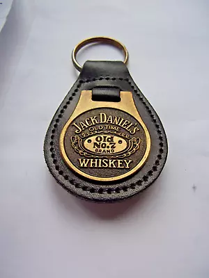 Jack Daniels Old No.7 Brand Whiskey Keyring Old Time (Brass On Leather) • £3.50