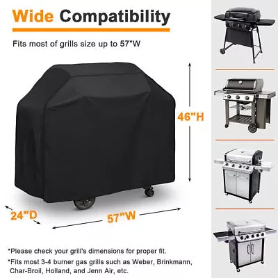 BBQ Gas Grill Cover Barbecue Waterproof Outdoor Heavy Duty UV Protection 57 Inch • $15.80