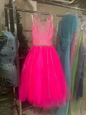 Perfect Angels By Rachel Allan 1533 Hot Pink Girls Pageant Gown Sz 4 Sale!! • $249.99