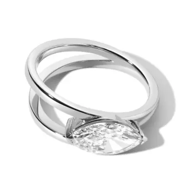 950 Platinum Women Wedding Ring 1.50 Ct IGI GIA Lab Created Marquise Cut Diamond • $3045.65