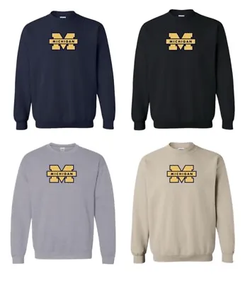 Michigan Wolverines Heavy Blend Crewneck Sweatshirt Raised Soft Logo • $27.97