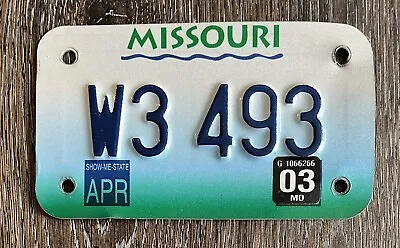 2003 Missouri  Waterways  Motorcycle License Plate W3 493 • $24.99