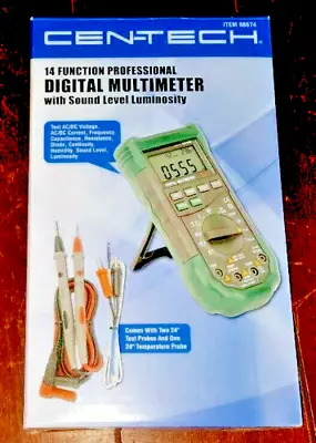 Cen-Tech 14 Function Prof. Digital Multimeter W/Sound Level Luminosity - #98674 • $24.63