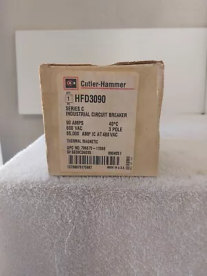 Cutler Hammer Hfd3090 90 Amp 600v 3p 65k Circuit Breaker • $500