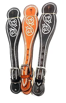 Western Saddle Heavy Duty Leather Spur Straps Horse Tack Correllones Espuela • $23.99