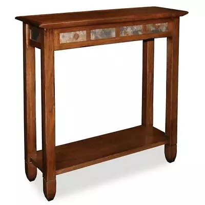 Leick Home Console Table 28 W Rustic Oak W/ Rustic Slate Tile Highlights/Shelf • $170