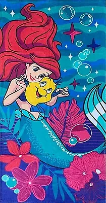 Little Mermaid Ariel Kids Beach Towel Measures 28 X 58 Inches • $16.95