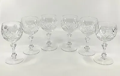 Set Of 6 Quality Lead Crystal Hock Glasses Sh 33 • £20.99