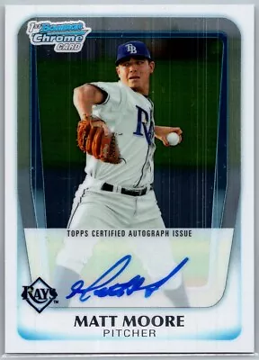 Matt Moore 2011 Bowman Chrome RC Utograph Rookie Auto #BCP220 Tampa Bay Rays • $4.99